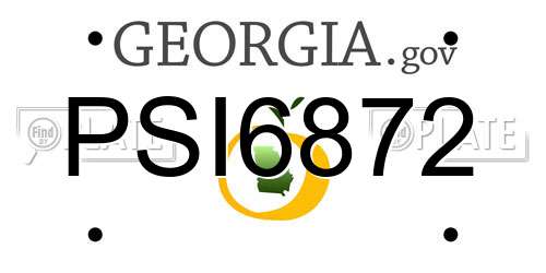 PSI6872 Georgia License Plate