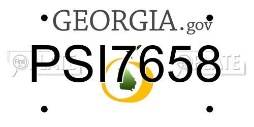 PSI7658 Georgia License Plate
