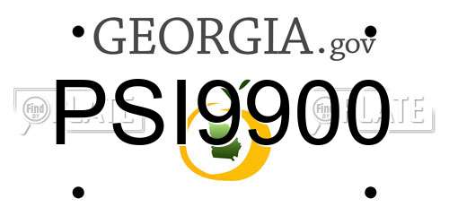 PSI9900 Georgia License Plate