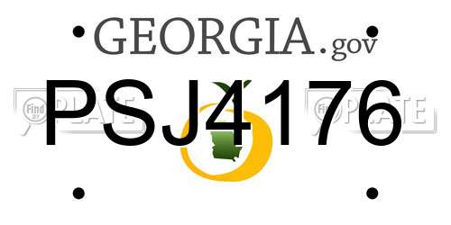 PSJ4176 Georgia License Plate