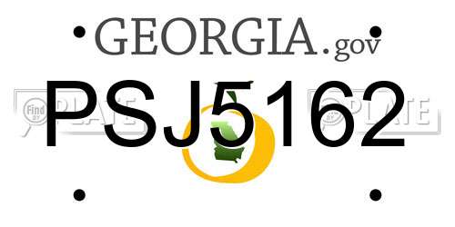 PSJ5162 Georgia License Plate