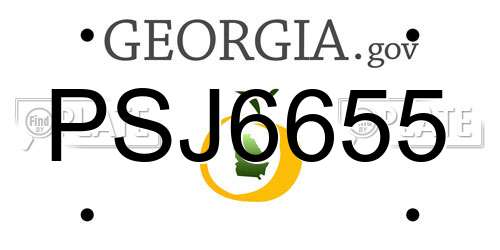 PSJ6655 Georgia License Plate