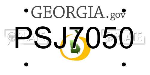PSJ7050 Georgia License Plate