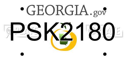 PSK2180 Georgia License Plate