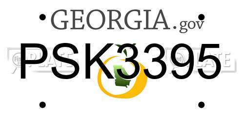 PSK3395 Georgia License Plate