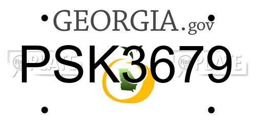 PSK3679 Georgia License Plate