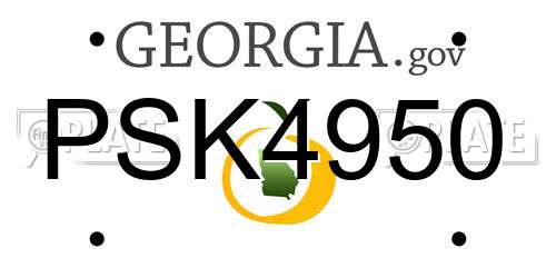 PSK4950 Georgia License Plate