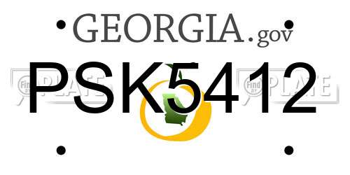 PSK5412 Georgia License Plate