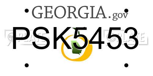 PSK5453 Georgia License Plate
