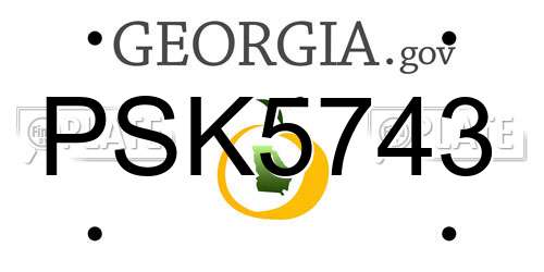 PSK5743 Georgia License Plate
