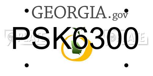 PSK6300 Georgia License Plate
