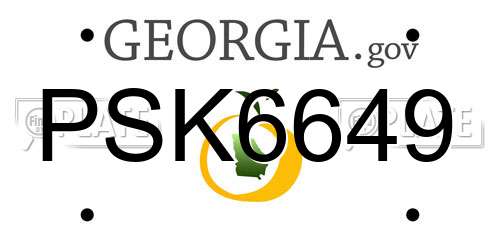 PSK6649 Georgia License Plate