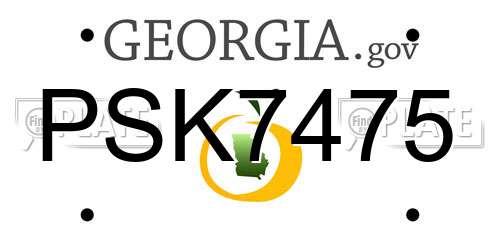 PSK7475 Georgia License Plate