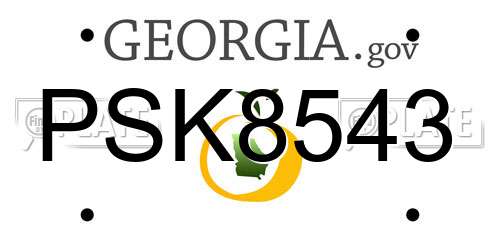 PSK8543 Georgia License Plate