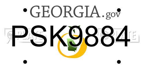 PSK9884 Georgia License Plate