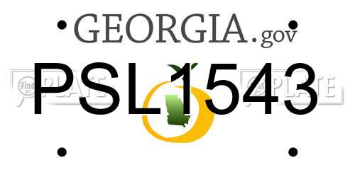 PSL1543 Georgia License Plate