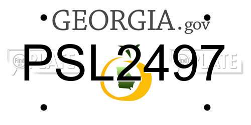 PSL2497 Georgia License Plate