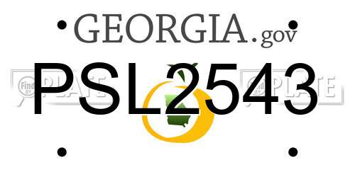 PSL2543 Georgia License Plate