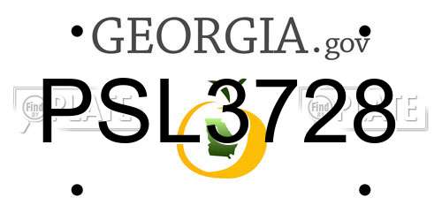 PSL3728 Georgia License Plate