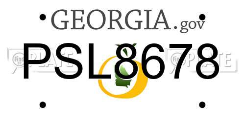 PSL8678 Georgia License Plate