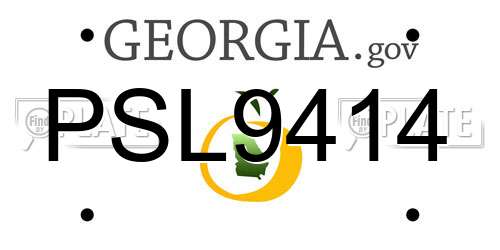 PSL9414 Georgia License Plate