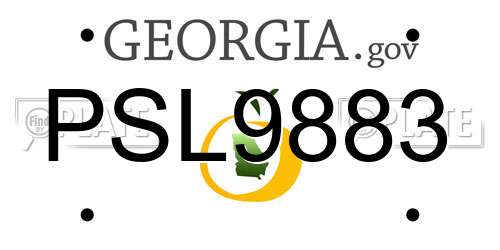 PSL9883 Georgia License Plate