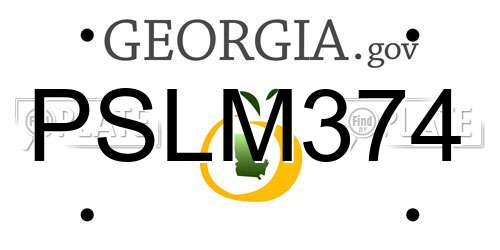 PSLM374 Georgia License Plate