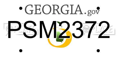PSM2372 Georgia License Plate