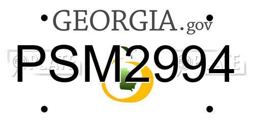 PSM2994 Georgia License Plate