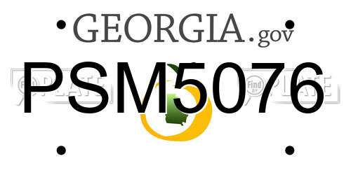 PSM5076 Georgia License Plate