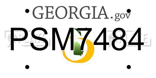 PSM7484 Georgia License Plate