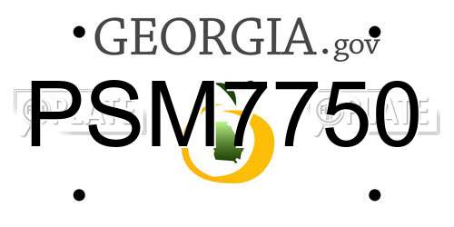 PSM7750 Georgia License Plate