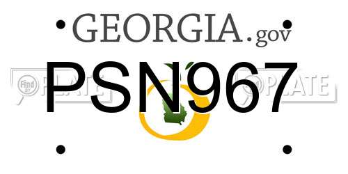 PSN967 Georgia License Plate