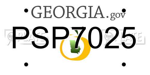 PSP7025 Georgia License Plate
