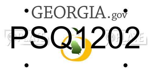PSQ1202 Georgia License Plate