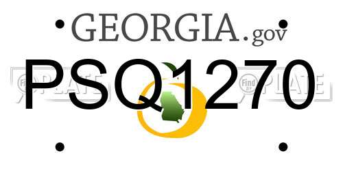 PSQ1270 Georgia License Plate