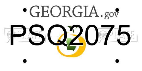 PSQ2075 Georgia License Plate