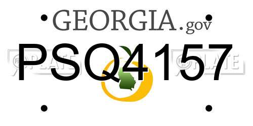 PSQ4157 Georgia License Plate