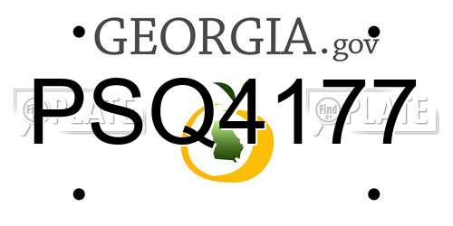 PSQ4177 Georgia License Plate