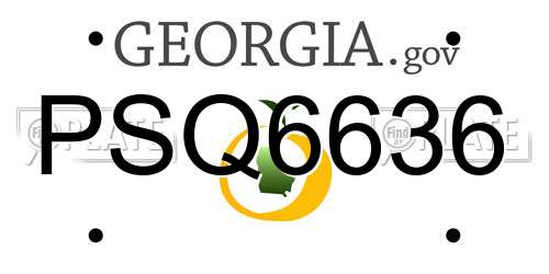 PSQ6636 Georgia License Plate