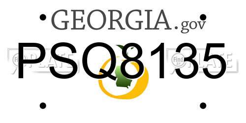 PSQ8135 Georgia License Plate