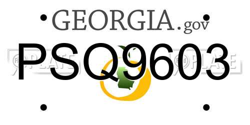 PSQ9603 Georgia License Plate