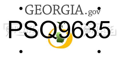 PSQ9635 Georgia License Plate