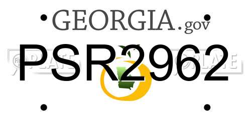 PSR2962 Georgia License Plate