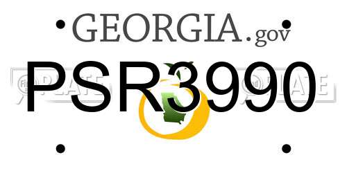 PSR3990 Georgia License Plate