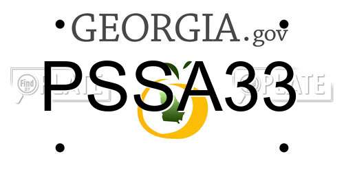 PSSA33 Georgia License Plate