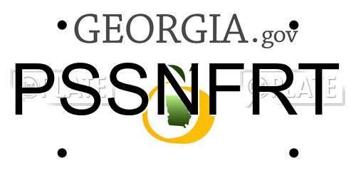 PSSNFRT Georgia License Plate