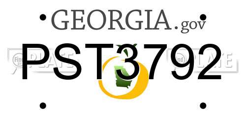 PST3792 Georgia License Plate