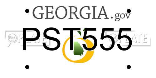 PST555 Georgia License Plate