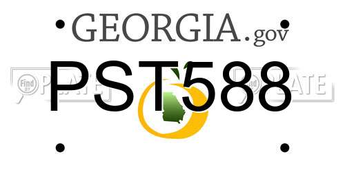 PST588 Georgia License Plate